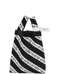 Черно-белая большая сумка из плотной ткани с принтом от Alexander Wang
