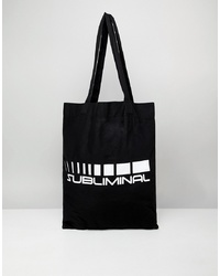 Мужская черно-белая большая сумка из плотной ткани с принтом от ASOS DESIGN