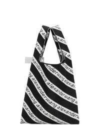 Мужская черно-белая большая сумка из плотной ткани с принтом от Alexander Wang