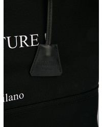 Мужская черно-белая большая сумка из плотной ткани с принтом от Moschino