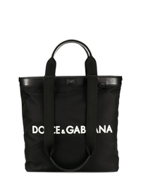 Мужская черно-белая большая сумка из плотной ткани с принтом от Dolce & Gabbana