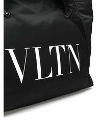 Мужская черно-белая большая сумка из плотной ткани с принтом от Valentino