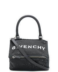 Черно-белая большая сумка из плотной ткани с принтом от Givenchy
