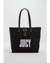 Черно-белая большая сумка из плотной ткани с принтом от Juicy by Juicy Couture