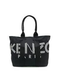 Мужская черно-белая большая сумка из плотной ткани с принтом от Kenzo