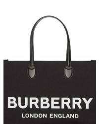 Мужская черно-белая большая сумка из плотной ткани с принтом от Burberry