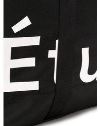 Мужская черно-белая большая сумка из плотной ткани с принтом от Études