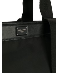 Мужская черно-белая большая сумка из плотной ткани с принтом от Dolce & Gabbana