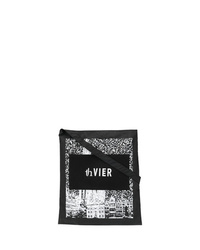 Мужская черно-белая большая сумка из плотной ткани с принтом от Th X Vier Antwerp