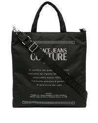 Мужская черно-белая большая сумка из плотной ткани с принтом от VERSACE JEANS COUTURE