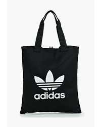 Черно-белая большая сумка из плотной ткани от adidas Originals
