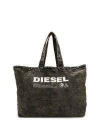 Мужская черно-белая большая сумка от Diesel