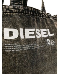 Мужская черно-белая большая сумка от Diesel