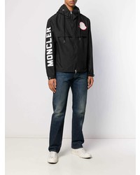 Мужская черно-белая ветровка с принтом от Moncler