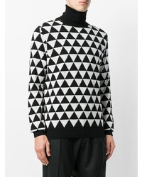 Мужская черно-белая водолазка с принтом от Chalayan