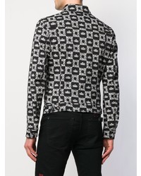 Мужская черно-белая джинсовая куртка от Dolce & Gabbana