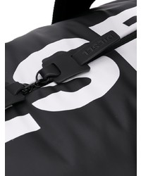 Мужская черно-белая дорожная сумка из плотной ткани от Diesel