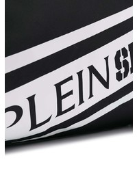 Мужская черно-белая дорожная сумка из плотной ткани от Plein Sport