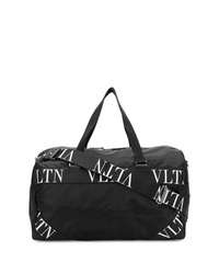 Мужская черно-белая дорожная сумка из плотной ткани от Valentino