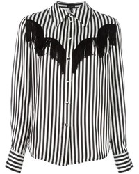 Женская черно-белая классическая рубашка в вертикальную полоску от Marc Jacobs