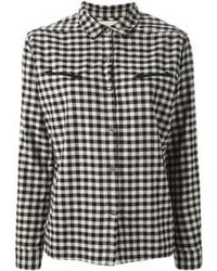Женская черно-белая классическая рубашка в клетку от Maison Scotch