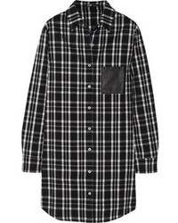 Женская черно-белая классическая рубашка в шотландскую клетку от Maje