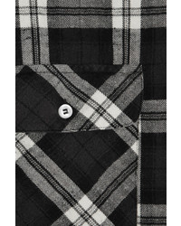 Женская черно-белая классическая рубашка в шотландскую клетку от R 13