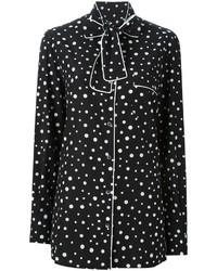 Женская черно-белая классическая рубашка с принтом от Dolce & Gabbana