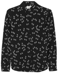 Женская черно-белая классическая рубашка с принтом от Kitsune