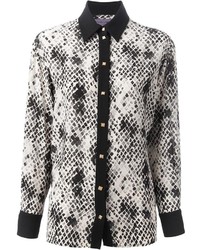 Женская черно-белая классическая рубашка с принтом от Ungaro