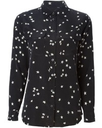 Черно-белая классическая рубашка со звездами