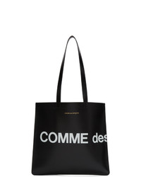 Черно-белая кожаная большая сумка с принтом от Comme des Garcons Wallets