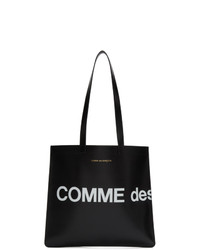 Мужская черно-белая кожаная большая сумка с принтом от Comme des Garcons Wallets