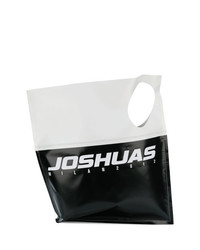 Черно-белая кожаная большая сумка с принтом от Joshua Sanders