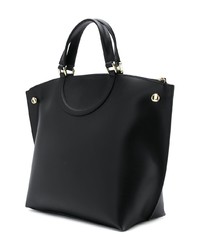 Черно-белая кожаная большая сумка с принтом от Tosca Blu