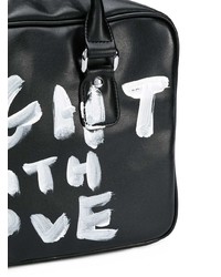 Черно-белая кожаная большая сумка с принтом от Comme Des Garçons Girl