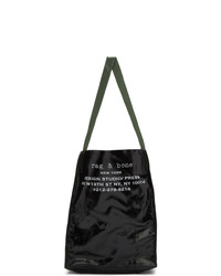 Черно-белая кожаная большая сумка с принтом от Rag and Bone