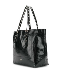 Черно-белая кожаная большая сумка с принтом от RED Valentino