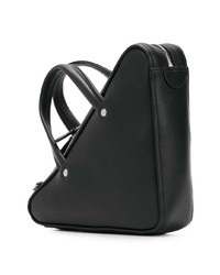 Черно-белая кожаная большая сумка с принтом от Balenciaga