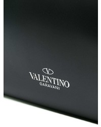 Мужская черно-белая кожаная большая сумка с принтом от Valentino