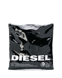 Черно-белая кожаная большая сумка от Diesel