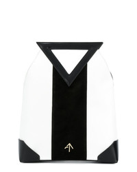 Черно-белая кожаная большая сумка от Manu Atelier