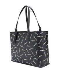 Черно-белая кожаная большая сумка от Fiorucci