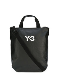 Мужская черно-белая кожаная большая сумка от Y-3