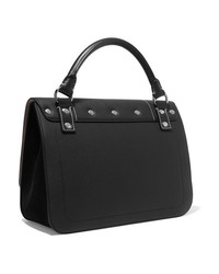 Черно-белая кожаная сумка-саквояж с украшением от JW Anderson