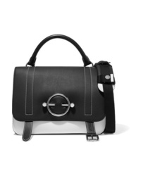 Черно-белая кожаная сумка-саквояж с украшением от JW Anderson