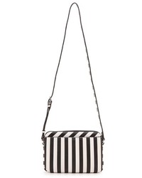 Черно-белая кожаная сумка через плечо в горизонтальную полоску от Marc by Marc Jacobs