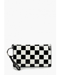 Черно-белая кожаная сумка через плечо с принтом от Calvin Klein Jeans