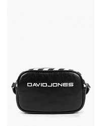 Черно-белая кожаная сумка через плечо с принтом от David Jones