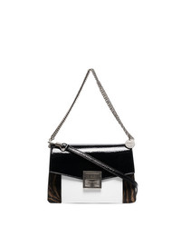Черно-белая кожаная сумка через плечо с принтом от Givenchy